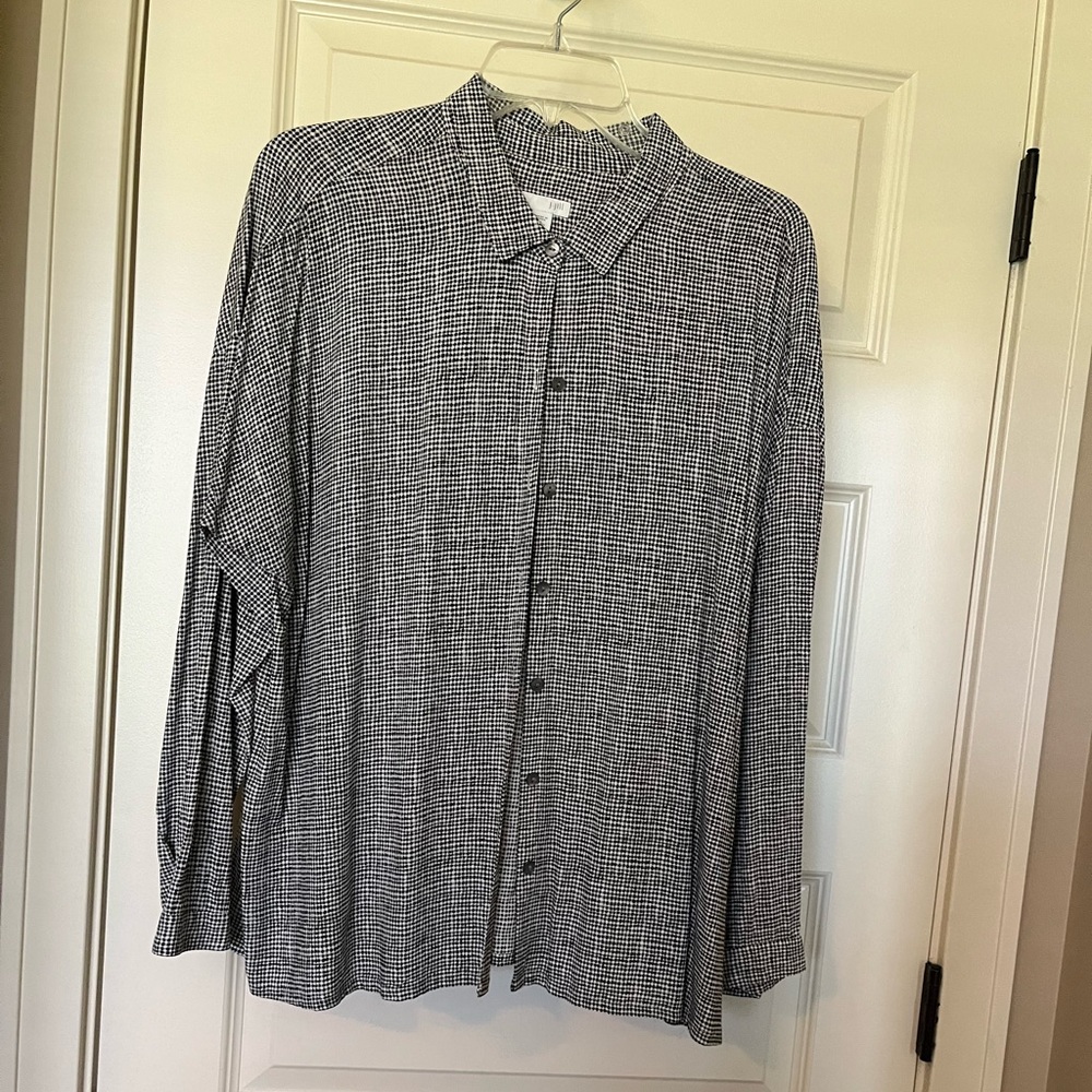 Black and White Button-Up Shirt